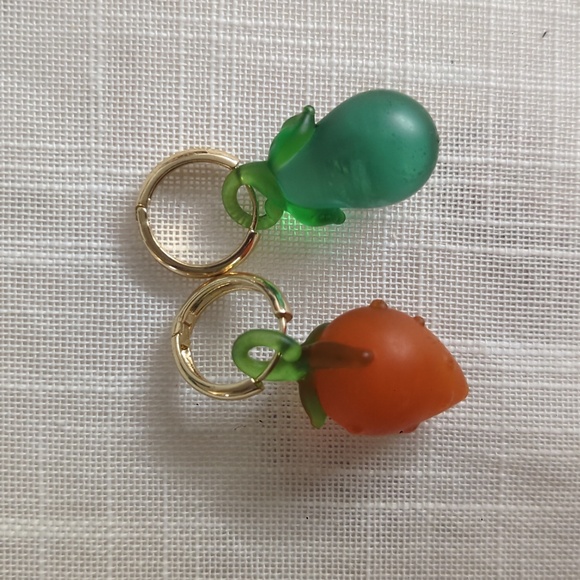 Anthropologie Jewelry - Vintage Fruit Glass Earrings / Pendants